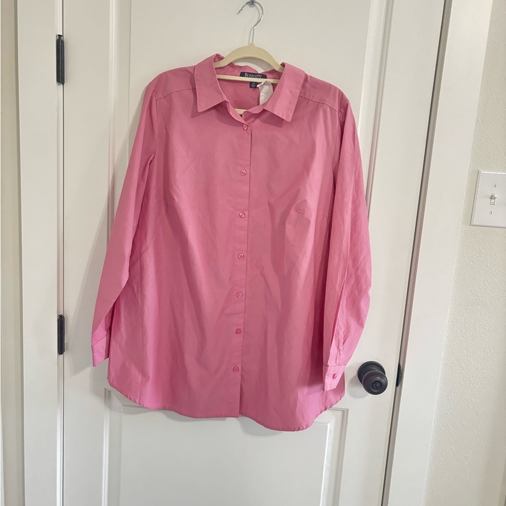 NWT Pink Button-Up Shirt